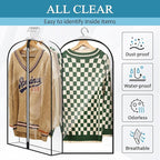 40" All Clear Garment Bags for Hanging Clothes, Plastic Garment Covers - Image 3
