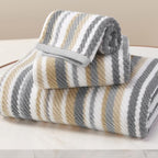 Cotton Towels Set of 3, 1 Absorbent Hand 16"x27", 1 Lightweight Washcloth by VOOVAMOVAS