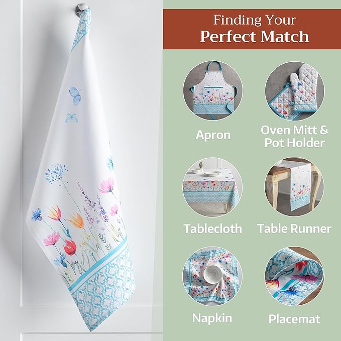 Maison d' Hermine Kitchen Towels Set of 3 100% Cotton 27.50" x 20" Reusable - Image 5