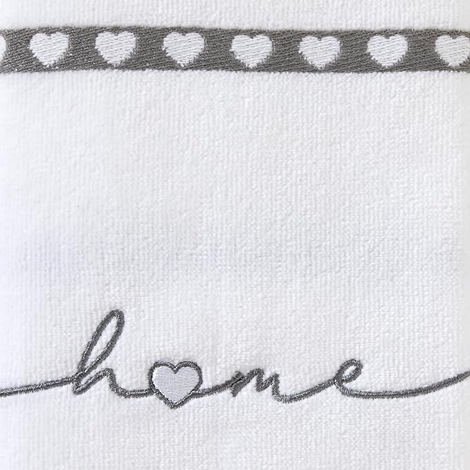 SKL Home Heart in Home 100% Cotton Embroidered 2pc Hand Towel Set, Decorative - Image 2