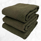 Serafina Home Olive Green Kitchen Hand Dish Towels: Oversized 28" x 18" - Image 5