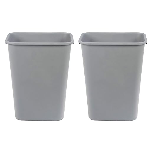 Amazon Basics Rectangular Commercial Office Wastebasket, 10 Gallon by AmazonBasics