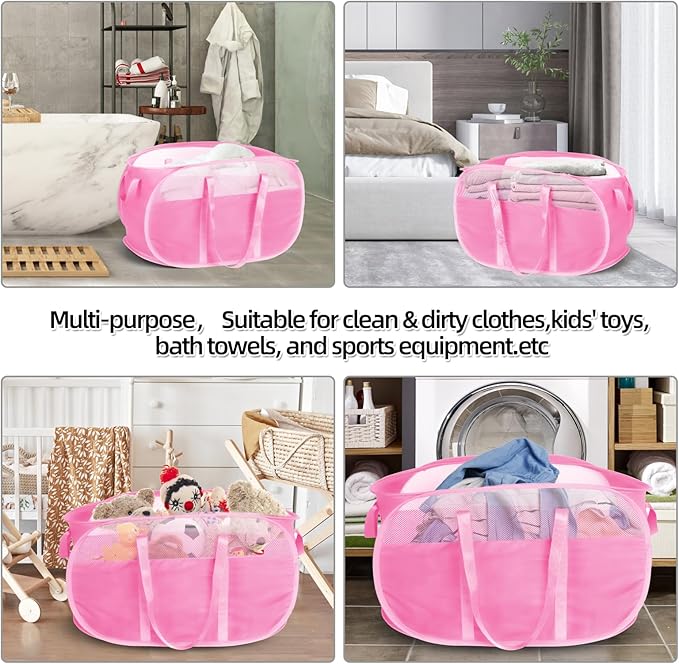 Collapsible Laundry Baskets, Tear Proof Pop Up Laundry Hamper - Image 8