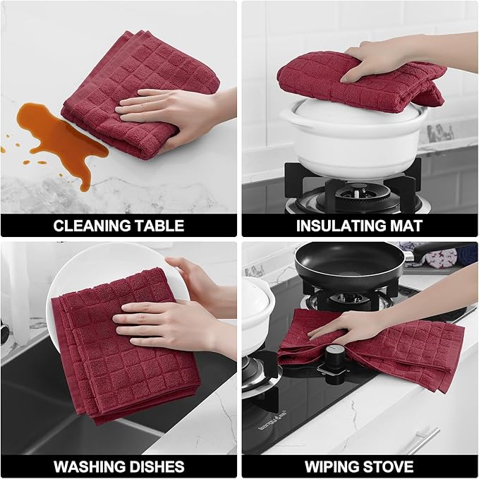 Homaxy Premium Cotton Kitchen Towels 16"x 28", Large Natural Ring Spun 390 GSM - Image 4