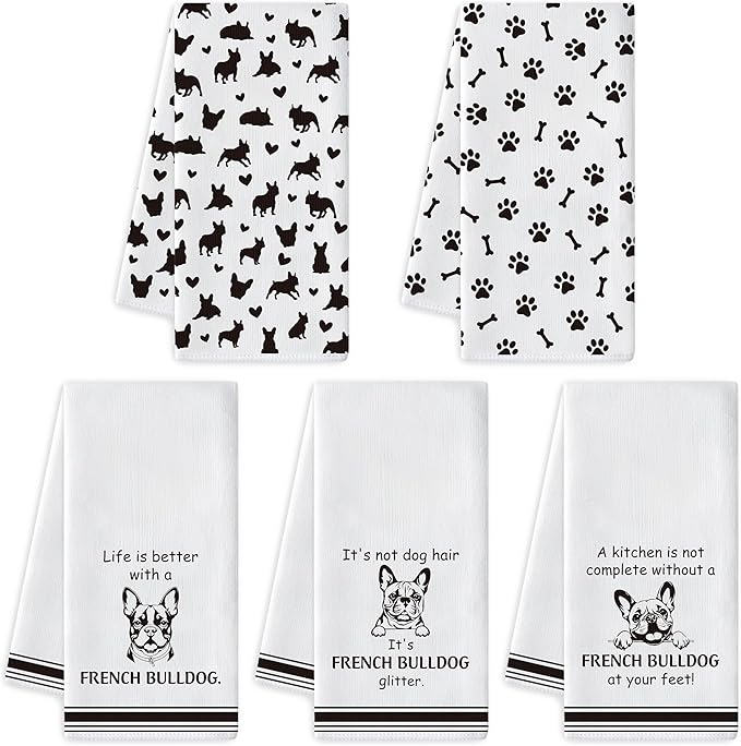French Bulldog Kitchen Dish Towel by RHORSE