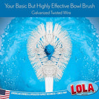 LOLA Toilet Bowl Brush w/Curved Head, 36 Pack, Coated Wire, Durable Poly - Image 3