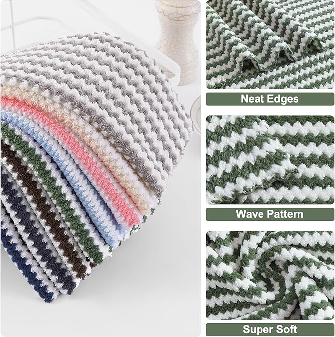 Homaxy 24 Pack Kitchen Dish Cloths, Ultra Soft and Absorbent Dish Towels - Image 2