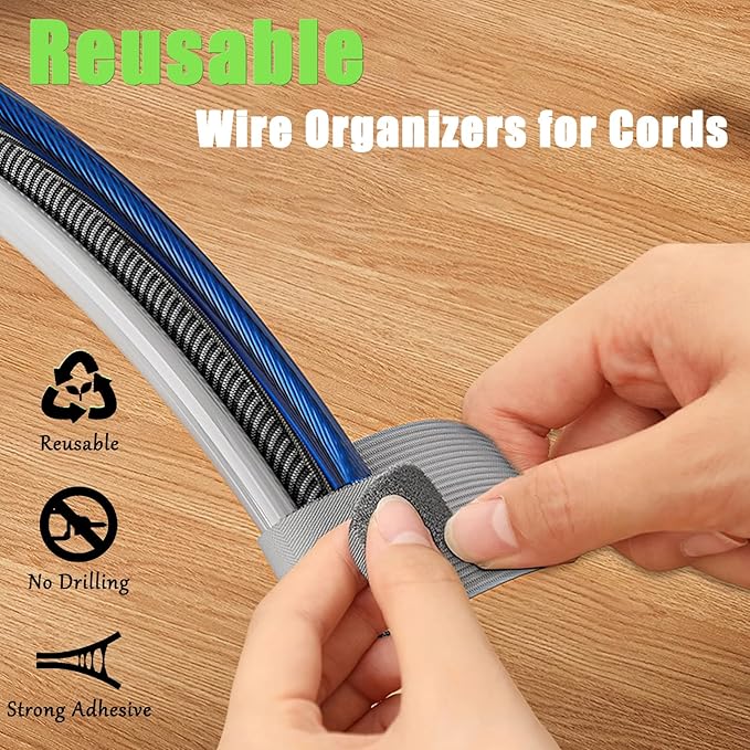80PCS Hook and Loop Cable Straps, Cable Management Under Desk, Self Adhesive - Image 2