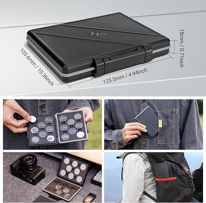JJC CR2450 CR2430 CR2412 Battery Case Holder Storage, Water-Resistant, Button - Image 5