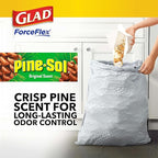 Glad ForceFlex Tall Kitchen Drawstring Trash Bags, 13 Gal, Pine-Sol Original - Image 6