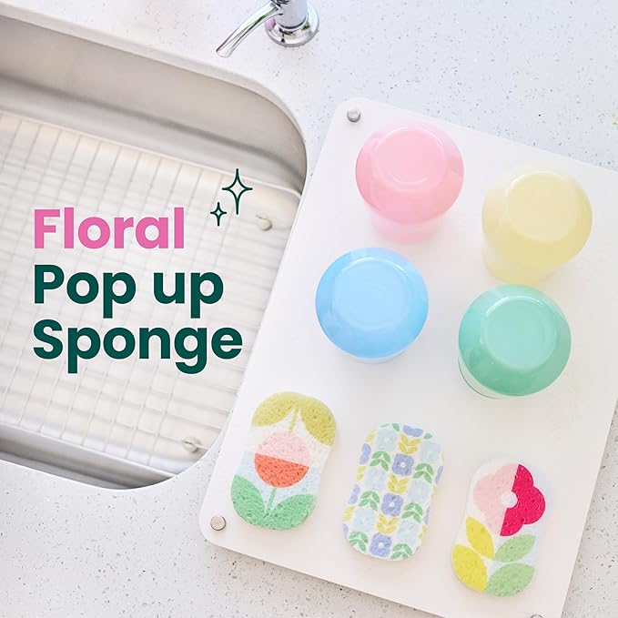 Scotch-Brite Brite Blooms Pop Up Kitchen Sponges, Unique Compressed Kitchen - Image 8