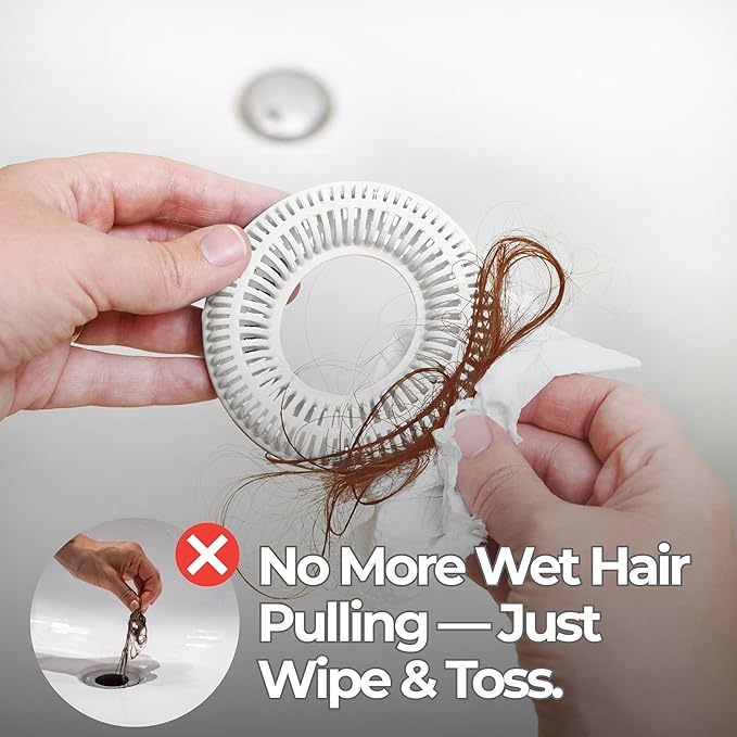 Hair Catcher for Shower Drain & Bathtub – TubRing Pop-Up Drain Protector & - Image 3
