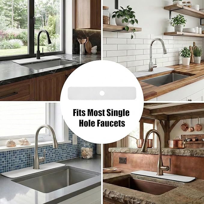 Customizable Kitchen Sink Faucet Mat: 30" Lx5.5 W Absorbent Splash Guard - Image 5