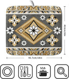 Boho Yellow Gray Aztec Dish Drying Mat - Image 2