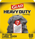 Glad Large 30 Gallon Trash Bags, Unscented Heavy Duty Garbage Bags, Forceflex by GladTrashFoodStorage