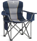 ALPHA CAMP Heavy Duty Camping Chair 500LBS Capacity, Oversized Folding Chair for Heavy People, Padded Portable Outdoor Chair with Cooler Bag & Cup Holder for Camping, Fishing, Beach by ALPHACAMP