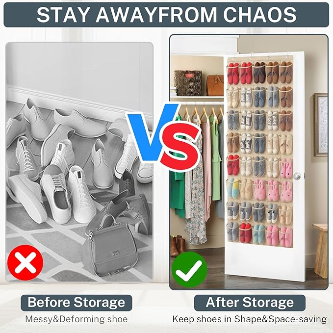40-Pocket Over the Door Shoe Organizer - Image 4