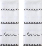 SKL Home Heart in Home 100% Cotton Embroidered 2pc Hand Towel Set, Decorative by SKLHomebySaturdayKnightLtd