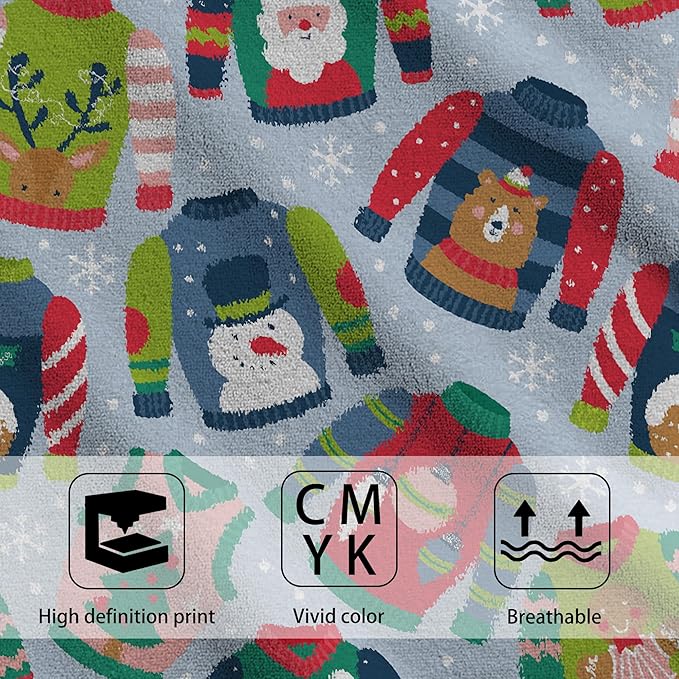 Christmas Ugly Sweater Hand Towel Set of 2, Childish Christmas Holiday Sweater - Image 3