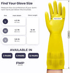 FMP Brands 3/6/12/60 Pairs 15 Inch Extra Long Rubber Dishwashing Gloves - Image 7