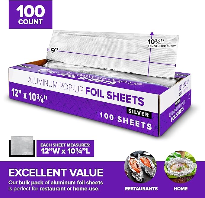 Pre-cut Deli Aluminum Foil Sheets, Disposable Foil Sheets - Image 2