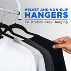 SereneLife Premium Non-Slip Velvet Hangers-Space Saving Heavy Duty Slim Suit - Image 4