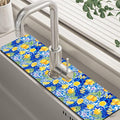 Blue Tiles and Yellow Lemon Sink Faucet Absorbing Mat Sink Splash Guard Faucet by Unknown