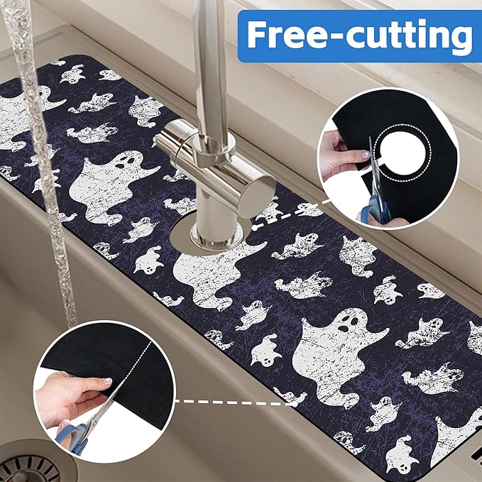 Halloween Vintage Ghost Dish Drying Mat - Image 7