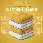 Infinitee Xclusives Premium Dish Cloth 100% Cotton 12 x 12 Inches |Pack of - Image 3