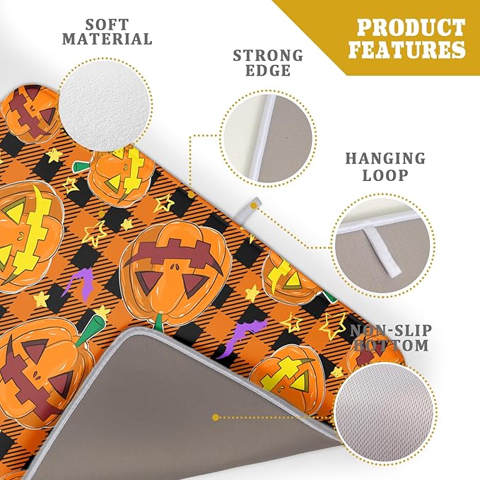 Giwawa Halloween Dish Drying Mat, Large Absorbent Fast Drying Dish Drying Pad - Image 4