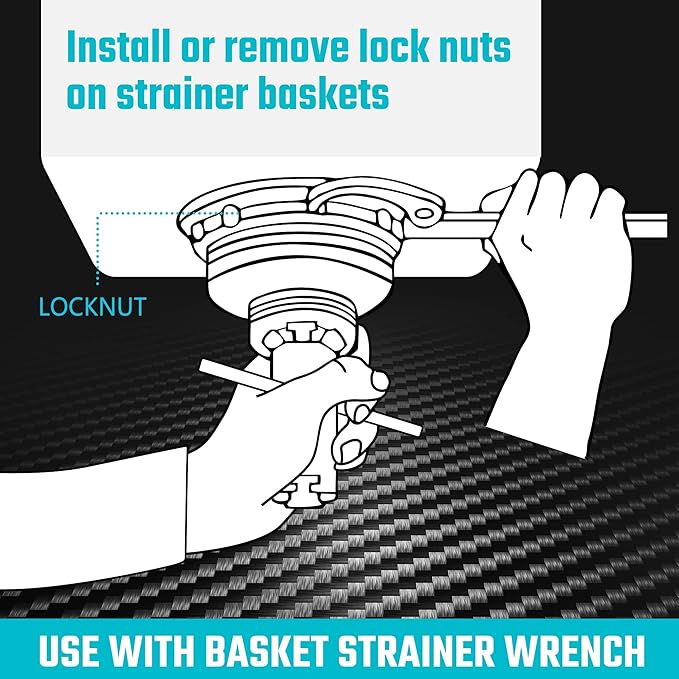 DURATECH Sink Strainer Lock Nut Wrench, Adjustable up to 4-3⁄4" Capacity - Image 2
