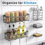 EUDELE 5-Pack Rustproof Stainless Steel Shower Caddy – No Drill Adhesive - Image 6
