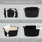 Large Rectangle Blankets Basket Living Room 22"x17"x12" Woven Cotton Rope - Image 7