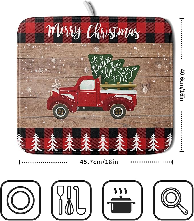 Christmas Dish Drying Mat 16 x 18 Inch - Image 2