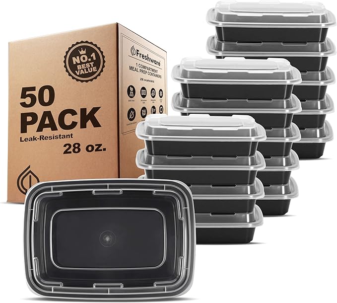 Freshware Meal Prep Containers 1 Compartment Food Storage Containers by Freshware
