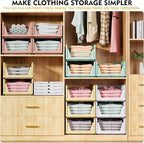 SNSLXH 5 Pack Stackable Closet Organizer Box, Space-Saving Clothes Storage - Image 4