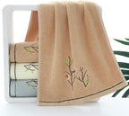 Pidada Hand Towels Set of 2 Embroidered Bird Tree Pattern 100% Cotton Absorbent - Image 6