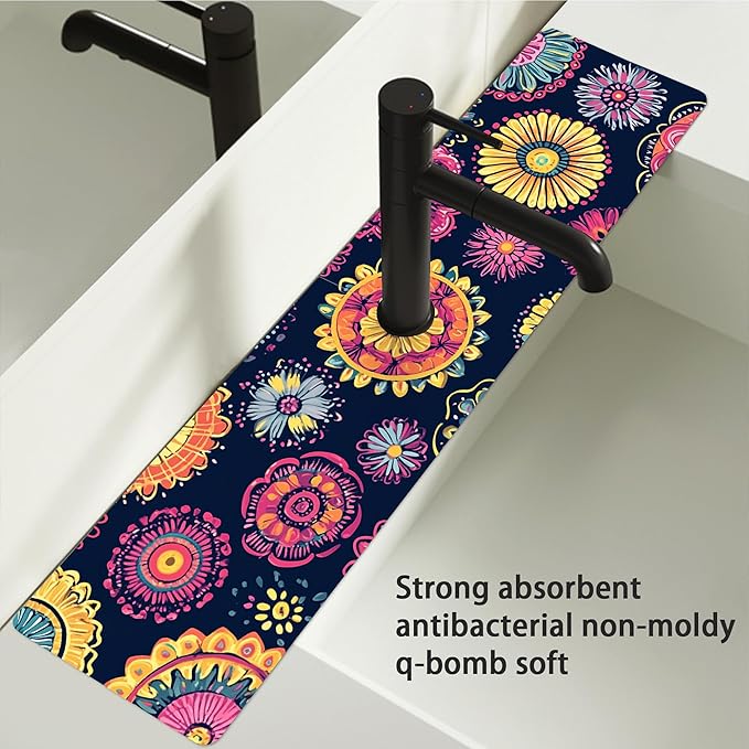 Bimkole 2 PCS Faucet Absorbent Mat, Kitchen Faucet Sink Splash Guard Wraparound - Image 6