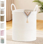 Tall Laundry Basket with Handles, 88L Portable Dirty Clothes Hamper, Boho by SunNewt