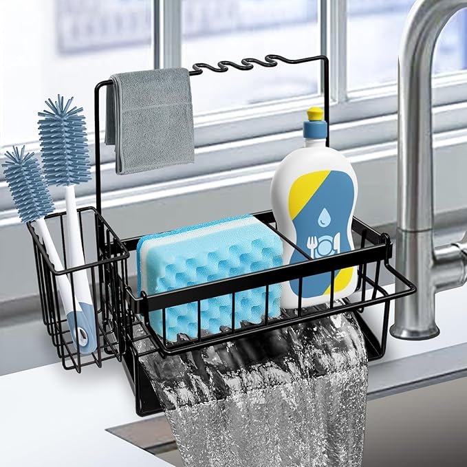 Yazoni Sponge Holder for Kitchen Sink, Rustproof Kitchen Sink Organizer by Yazoni