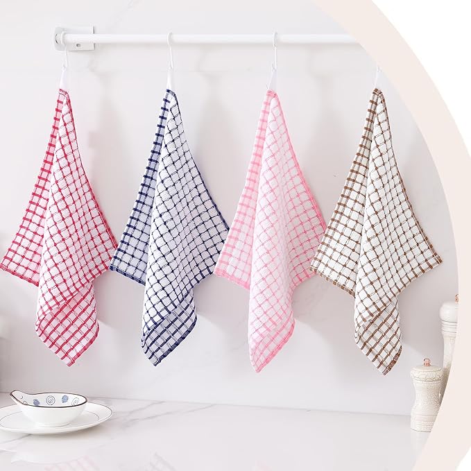 Kitinjoy Cotton 16 Pack Terry Kitchen Dish Cloths, 12 x 12 Inches Super Soft - Image 7