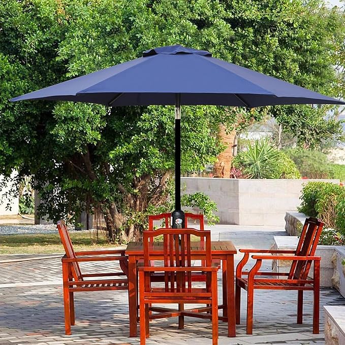 Blissun 7.5 ft Patio Umbrella, Yard Umbrella, Outdoor Market Umbrella with Push Button Tilt Crank (Navy Blue) - Image 8