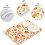 Fall Fox Dish Drying Mat for Kitchen Countertop 16x18 Autumn Chestnuts Pumpkin - Image 4
