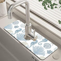 Marine Seashell Seahorse Coral Kitchen Sink Splash Guard Mat Absorbent Fast by Unknown