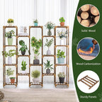 Uneedem Plant Stand Indoor Outdoor, Tall Plant Shelf for Multiple Plants, 17 Tiers Large Plant Rack Wood Plant Holder Plant Shelves for Room Corner Balcony Garden Patio - Image 5