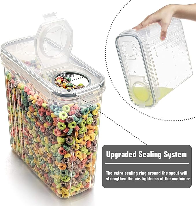 Wildone Cereal Storage Containers Set, Large BPA Free Plastic Airtight Food - Image 3