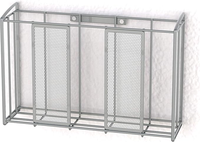 Simple Houseware Over Cabinet Door Organizer, 12.5"Wx3.75"Dx18"H, Mesh Silver - Image 5