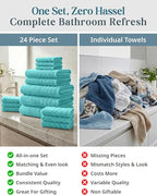 24-Piece Towels for Bathroom – 100% Cotton Towel sets, 2 Bath Sheets, 2 Bath - Image 5