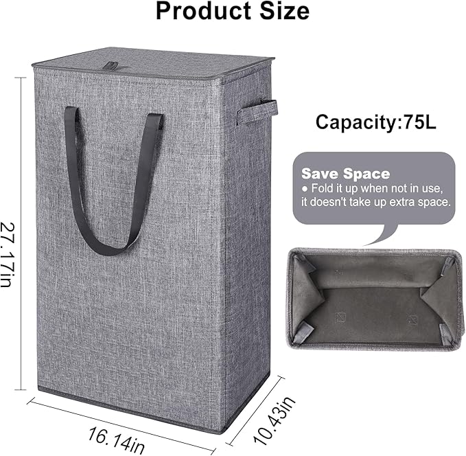 Odonata 75L Slim Laundry Hamper - Image 2