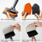 Tile Tub Scrubber Brush with 3 Different Function Cleaning Heads and 56" - Image 7